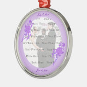 Lila Blume mit kundenspezifischem Rundsilber Silbernes Ornament (Links)