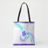 Lila Blume mit Ribbons Tasche (Vorderseite)
