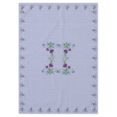 Lila Blume mit Tumbling Aquamarinen Wirbel60x84 Tischdecke (Vorderseite)