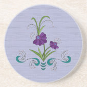 Lila Blume mit Tumbling Aquamarinen Wirbel Sands Getränkeuntersetzer (Vorne)