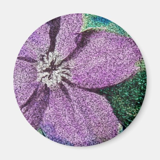 Lila Blume Mixed Media Digitale Kunst Magnet (Vorne)