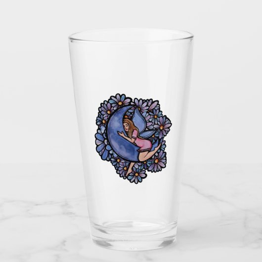 Lila Blume Moon Fairy Glas (Vorderseite)