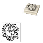 Lila Blume Moon Fairy Gummistempel (Stempel)