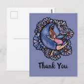 Lila Blume Moon Fairy Postkarte (Vorne/Hinten)