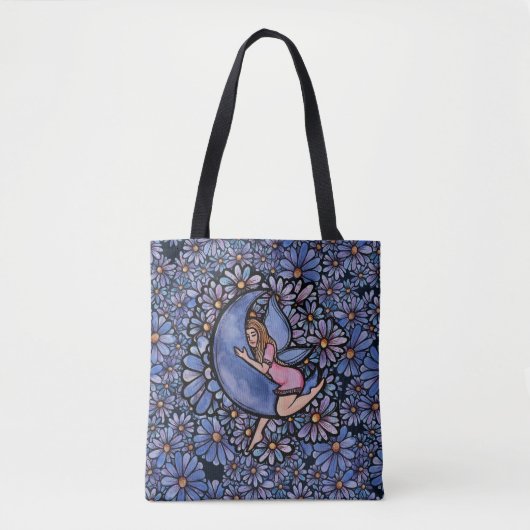 Lila Blume Moon Fairy Tasche (Vorderseite)
