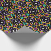 Lila Blume Mustard Gelb Abstraktes Muster Geschenkpapier (Ecke)