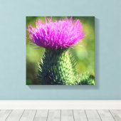 Lila Blume Nah Leinwanddruck (Insitu (Holzboden))