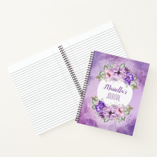 Lila Blume-Notebook Notizblock (Innenseite)