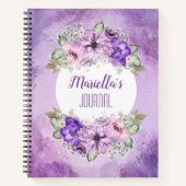 Lila Blume-Notebook Notizblock (Vorderseite)