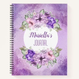 Lila Blume-Notebook Notizblock