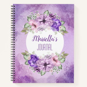Lila Blume-Notebook Notizblock