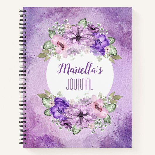Lila Blume-Notebook Notizblock (Vorderseite)