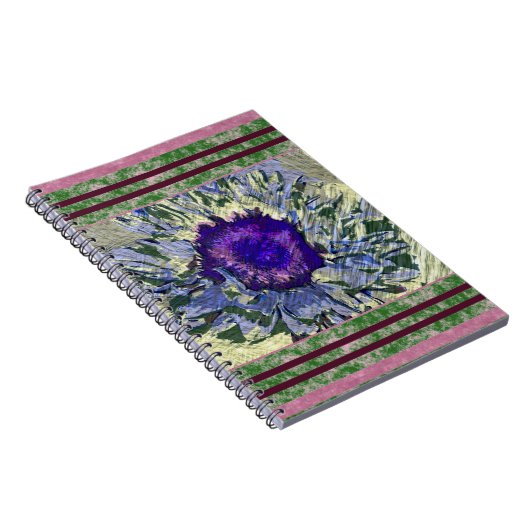Lila Blume-Notebook Notizblock (Rechte Seite)