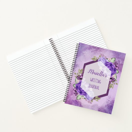 Lila Blume-Notebook Notizblock (Innenseite)
