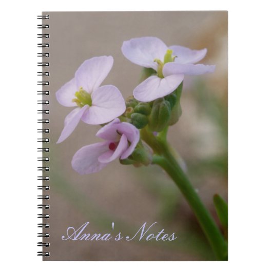 Lila Blume-Notebook Notizblock (Vorderseite)