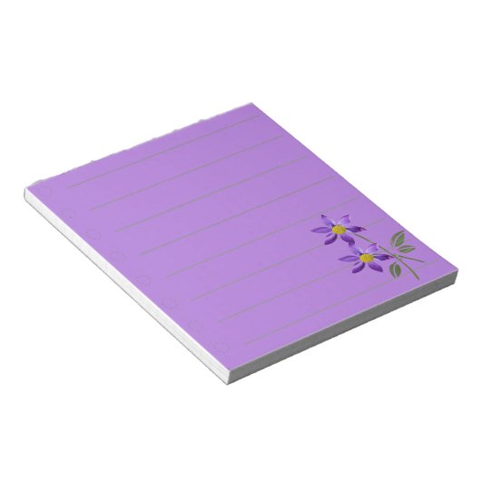 Lila Blume Notepad: Notizblock (angewinkelt)