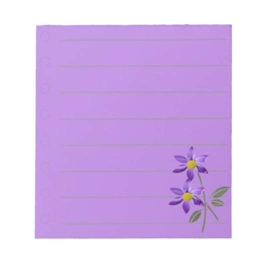 Lila Blume Notepad: Notizblock (Vorderseite)