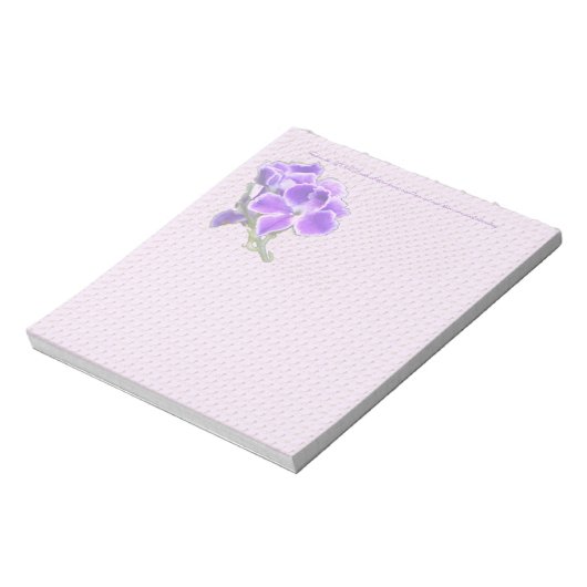 Lila Blume Notizblock (Rotiert)