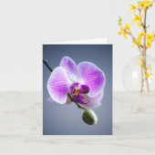 Lila Blume, ORCHID und Bud on Stem Note Card Karte (Gelbe Blume)