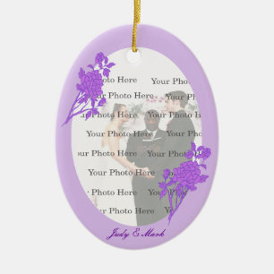 Lila Blume Oval Ornament