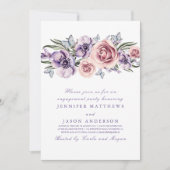 Lila Blume-Partnerkarte Einladung (Vorderseite)