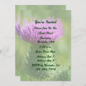 Lila Blume-Party Einladung (Vorne/Hinten)