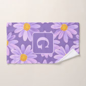 lila Blume personalisiert Badhandtuch Set (Handtuch)