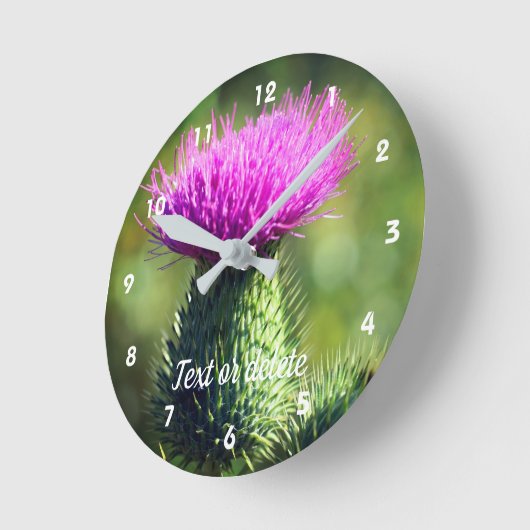 Lila Blume Personalisiert Runde Wanduhr (Winkel)