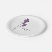 Lila Blume Personalisierte Duschplatte Pappteller (Schrägansicht)
