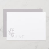 Lila Blume Pflanze der Flora Personalisiert Statio Dankeskarte (Vorne/Hinten)