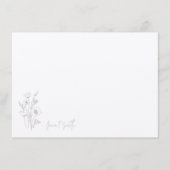 Lila Blume Pflanze der Flora Personalisiert Statio Dankeskarte (Vorderseite)