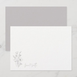 Lila Blume Pflanze der Flora Personalisiert Statio Dankeskarte