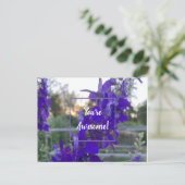 Lila Blume Postkarte (Stehend Vorderseite)