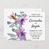 Lila Blume Postkarte (Vorne/Hinten)