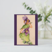 lila Blume Postkarte (Stehend Vorderseite)