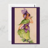 lila Blume Postkarte (Vorne/Hinten)