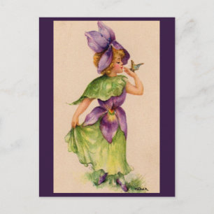 lila Blume Postkarte