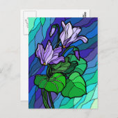 Lila Blume-Postkarte aus Hartglas Postkarte (Vorne/Hinten)