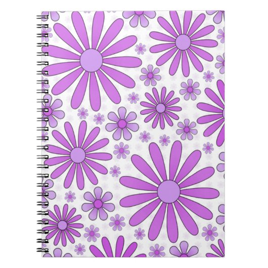 Lila Blume Power Notebook in Weiß Notizblock (Vorderseite)