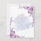 Lila Blume Princess Dress Quinceanera Einladung (Rückseite)