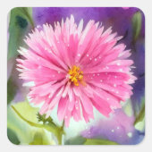 Lila Blume Quadratischer Aufkleber (Vorderseite)