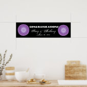 Lila Blume Räder Hochzeit oder Verlobung Banner Poster (Küche)