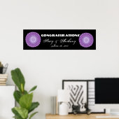Lila Blume Räder Hochzeit oder Verlobung Banner Poster (Heimbüro)