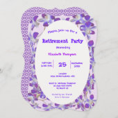 lila Blume Rahmen Blumenmuster Party-Karte Einladung (Vorne/Hinten)