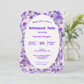 lila Blume Rahmen Blumenmuster Party-Karte Einladung (Stehend Vorderseite)