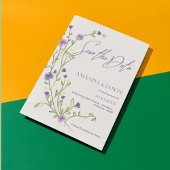Lila Blume Rahmen Elegante Hochzeit Save the Date