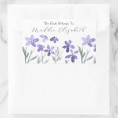 Lila Blume Rechteckiger Aufkleber (Tasche)