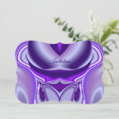 Lila Blume Regenbogen Träume Einladung (Stehend Vorderseite)