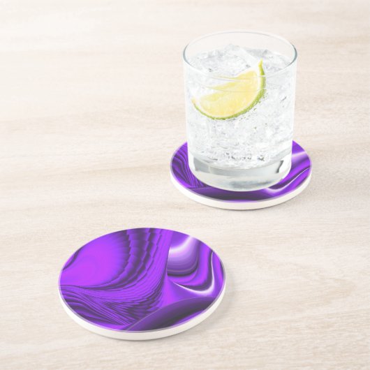 Lila Blume Regenbogen Träume Getränkeuntersetzer (Seite)