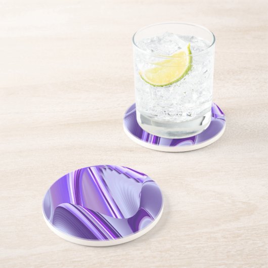 Lila Blume Regenbogen Träume Getränkeuntersetzer (Seite)